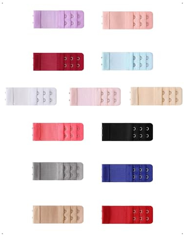 SanKristo 13 Stück BH Verlängerung 3 Haken 2/3 Reihen Bra Extender, BH Erweiterung, Elastische Weich, Bequem und Dehnbar BH-Verlängerer, BH Verschluss für Frauen Damen Schwangerschaft Stillzeit, Bunte