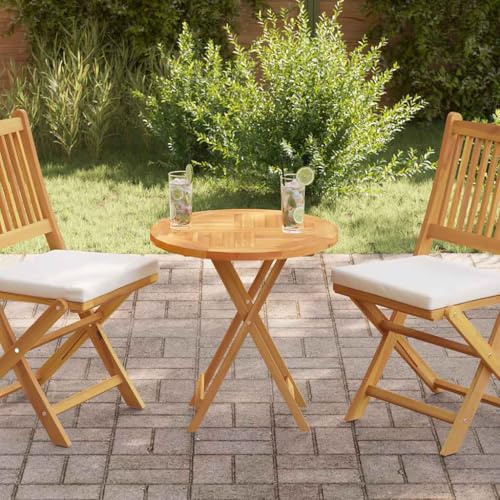 mtlskopl Teak-Holz Tischplatte 60 cm rund 2,5 cm Massivholz witterungsbeständig Fein geschliffen für Küchentisch klein Esszimmer Balkon