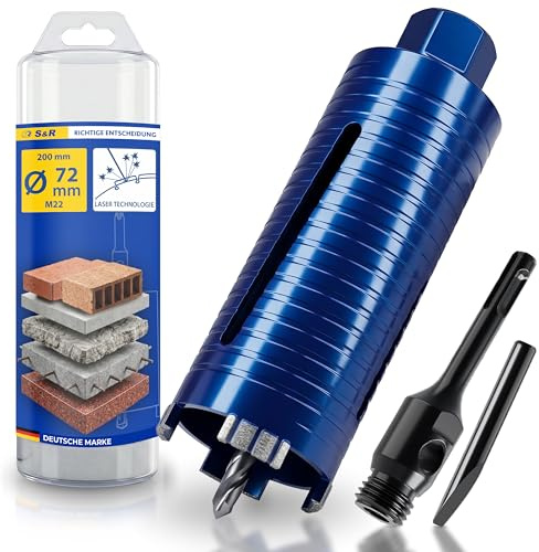 S&R Sega a Tazza Diamantata 72 x 200mm. Fresa Cemento 63 SDS-Plus