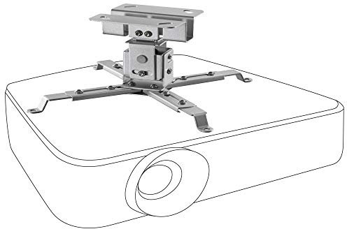 celexon universal Beamer-Decken-Halterung MultiCel1200S Silber | neigbarer & schwenkbarer Projektor-Halter mit 12 cm Deckenabstand | Tragkraft max. 25Kg