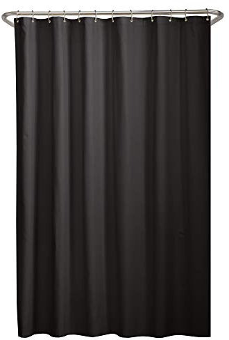 MAYTEX en Microfibre Rideau de Douche/Liner, Polyester, Noir, Shower Curtain Liner