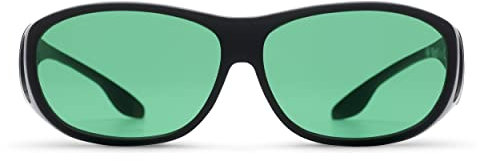 MigraLens Migraine Relief Fit-Over Glasses Medium Size | Outdoors and Computer Screens | Unisex | Green Lenses