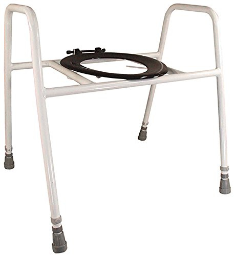 Aidapt Bariatric Height Adjustable Free Standing Raised Over Toilet Seat with Arm Support, Splash Guard, Easy Wipe Clean and Slip Resistant Feet Already Assembled Aid