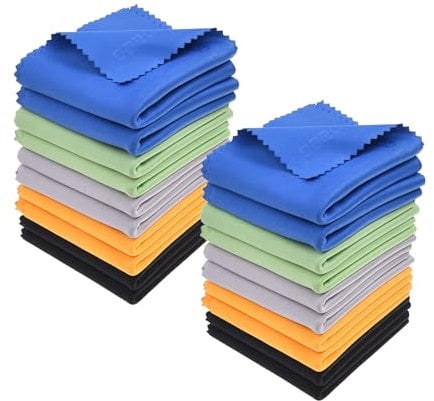 ECO-FUSED Panno in microfibra, 30,5 x 30,5 cm, confezione da 20 panni grandi per la pulizia, panno in microfibra per elettronica e monitor