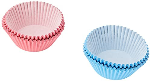 Ibili 735901 Capsule à pâtisserie antiadhésive Lot de 50 pièces Bleu + 50 pièces Rose en papier imperméable