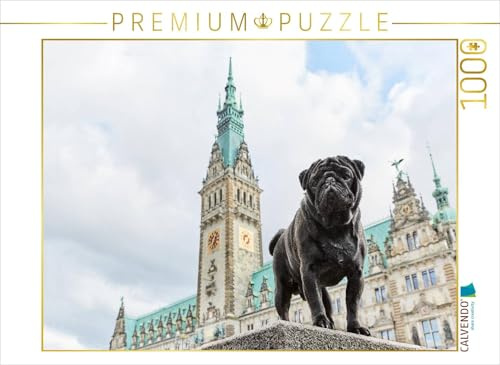 CALVENDO Puzzle EIN Motiv aus dem Kalender Hamburg - Stadt der Möpse | 1000 Teile Lege-Größe 64 x 48 cm Foto-Puzzle für glückliche Stunden
