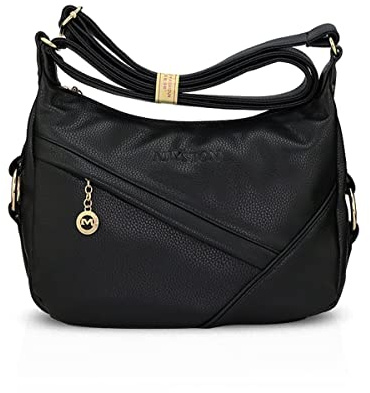 NICOLE & DORIS Damen Schultertasche Weiche Leder Frauen Umhängetasche Handtasche Damen Crossbody Messenger Tasche mit Reißverschluss