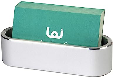 Visitenkartenhalter aus Aluminium, für Büro, Visitenkarten, Ständer, Namenskarten, Display-Organizer für den Schreibtisch