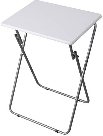 Home Basics Multi-Purpose TV Tray, (Single Pack) White TV Trays for Eating, Reading, and Games | Folding TV Tray Table | Large TV Trays