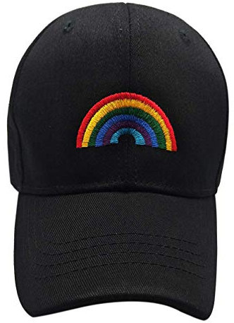 Agshcqi Baseball-Kappe, Regenbogen-Hut, Kanada-Dad, Sonnenhut, Kopfbedeckung, verstellbar, bestickt - Gelb - Einheitsgröße