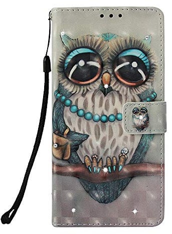 Huzhide iPhone SE 2020 Case iPhone 7/8 Case Glitter 3D Diamonds Gems PU Leather Flip Shockproof Wallet Phone Case with Stand Card Slot Soft TPU Shell Protective Cover for iPhone 7/8/SE 2020, Owl