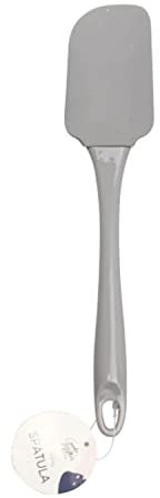 Silicone Non-Stick Spatula 24.5cm, Grey Flexible Bowl Scraper Spatula, Heat Resistant Kitchen Utensils for Baking, Cooking and Mixing