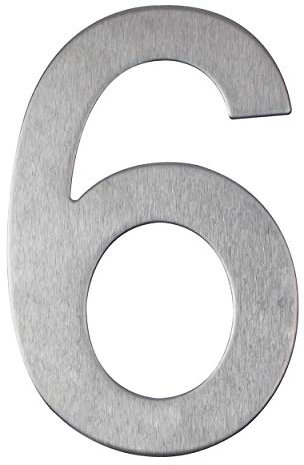 Numero civico in acciaio inox adesivo, altezza 10 cm, numero civico design (6)