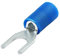 Blue Insulated Crimp Fork Terminal Car Electrical Wire Cable Copper Connector Connector 1.1mm² - 2.5mm² / Conductor 21/0.30mm - 35/0.30mm (4.3mm)