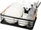 Vinsani Deluxe Dish Drainer Drying Rack with Wooden Handles Drip Tray Draining Board and Removable Cutlery Holder, Minimalist Dish Rack, 42.5 x 30.5 x 14cm (Black)