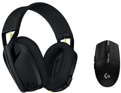 Logitech G G305 mouse gaming wireless con sensore HERO 12K e cuffia con microfono wireless G435 con Bluetooth e microfono integrato; leggeri con LIGHTSPEED; PC/Mac, Nero