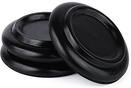 Alnicov Coppe per pianoforte, pianoforte a coda, sottobicchieri in legno, protezioni per pavimenti con schiuma antiscivolo e antirumore per pianoforte a coda (3 pezzi, nero)