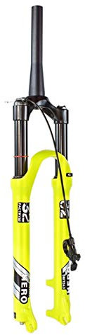 QHY 26 27.5 29 MTB Bicycle Suspension Fork Disc Brake Yellow Air Shock Absorber Bike Fork Mountainbike Fork Quick Release Fork Manual/Remote Lockout Travel 120mm 1-1/2 1-1/8
