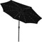 Sonnenschirm mit LED Beleuchtung in Schwarz 2.7m 270cm Gartenschirm Kurbelschirm Garten 360 Drehung Wickelkurbel Kippfunktion 32 Solarbetrieb LED Lichter UV Schützend Wasserdichter Regenschutz