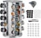 AMALO Rotating Spice Rack Organiser with 20 Spice Jars, Thick and Strong Spice Racks Free Standing Kitchen Carousel Spice Storage Can Rotated 360°,20 Glass Spice Jars for Cooking Revolving Spice Rack