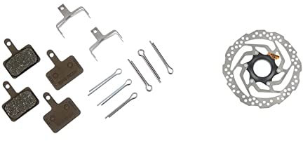 SHIMANO Unisex – Erwachsene B01S/B03S/B05S bremsbeläge, Light Brown & Bremsscheibe 160 mm Center Lock RT10 Solo Resin Fahrrad