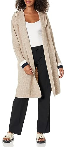 Tommy Hilfiger Damen Kapuze Kimono Cardigan Sweater, Heather Caribou Multi, X-Groß