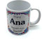 PLUS HOME Taza personalizada con nombre. Regalos personalizados con nombre y texto. Tazas con frases originales.ANA