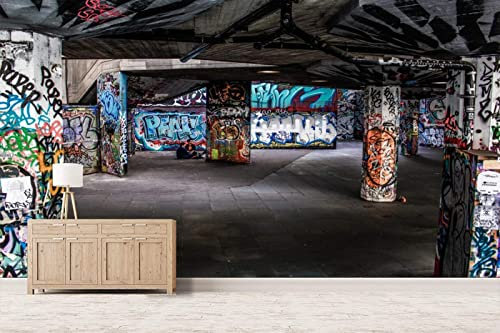 Papier Peint Panoramique Graffiti Papier Peint 3D Intissé Decoration Murale Chambre Salon