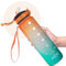 AEX Sports Water Bottle 1L - 1 Litre Water Bottle with Straw - Motivational and Leak Proof Water Bottle - Gym and Cycling Water Bottle - BPA Free Water Bottle for Men and Women (Orange-Green)