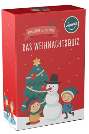 Winkee - Weihnachtsquiz Kids Edition | Lustiges Kartenspiel ab 6 | 100 Quizfragen | Wissensspiel | Christmas Edition | Spiel für Kinder | Quiz Karten mit Fragen | Geschenk für Weihnachten, Geburtstag