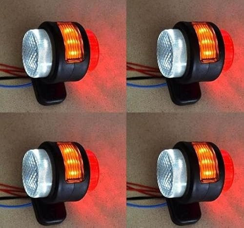 24/7 AUTO 4 x 24 V rot weiß orange Begrenzungsleuchten LED Seitenpositionsleuchten LKW Wohnwagen LKW Bus