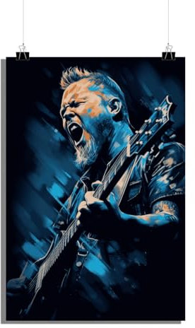 25 Artstreet James Hetfieldposter | Metallicaposter | Metalllegende | Musikerportrait | Heavy-Metal-Wandkunst | Rockstar-Erinnerungsstücke (60x90)