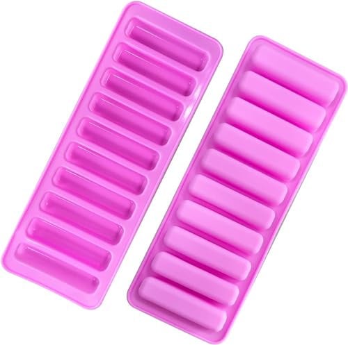 Silicone Ice Cube Tray for Bottle,Thin Ice Cube Tray for Water Bottles and Sports Drinks,MakingIce,Kitchen,Chocolate,Candy,Pink (Long)