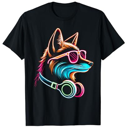 Fuchs mit Sonnenbrille und Kopfhörern T-Shirt