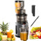 200w Masticating Juicers, Slow Cold Press Juicer Machine with 75mm Larger Inlet Continuous Feeding Mouth/Brush, Juicer Machines with Low Noise for Whole Vegetables and Fruits,Grey