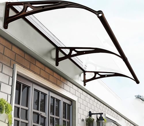 Vordach, Aluminium Polycarbonatplatten Vordach Mit Seitenteil, 2,5 Mm Dick Transparent üBerdachung Outdoor Für Außen Haustür üBerdachung Balkon Hauseingang Terassendach Kellerfenster (Size : 120x220c