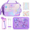 3PCS Kids Lunch Bag and Bento Box Set,Insulated Lunch Bag,Multicompartment Bento Lunch Box&Water Bottle for Kids, Leakproof Lunch Containers for Girls/Toddlers Pre-School,Kindergarten (Purple mermaid)