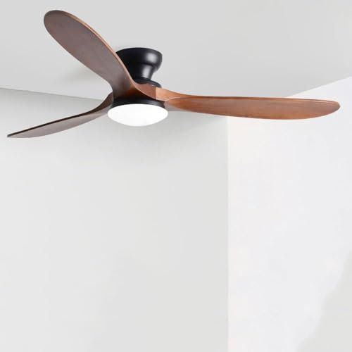 Ceiling Fans with Lights,Modern Ceiling-Mounted Fan Light, Low Profile Ceiling Fan Lights with Acrylic Lampshade Ceiling Fans with Lamp Remote Control Outdoor Ceiling Fans for Patios with Light(B)