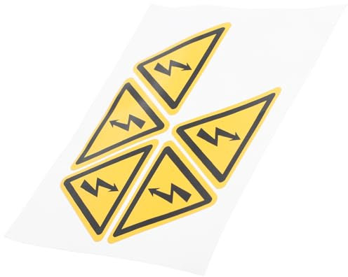 OSOLADY 5pièces Étiquettes Avertissement Haute Tension Autocollants De Sécurité Électrique Panneau De Prudence Pour Divers Environnements