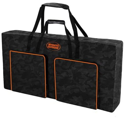 MYDAYS OUTDOOR Cornhole Tragetasche passend für 120 x 60 cm große Bretter, robuste Cornhole Boards Tasche mit schützendem gepolstertem Schaumstoff und zwei großen Taschen für Cornhole Outdoor-Spiele