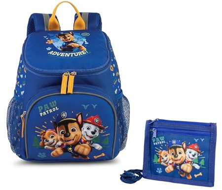 Paw Patrol Rucksack und Brustbeutel im Set für Kindergarten und Kita Kinderrucksack Fabrizio, 3-6 Jahre (Blau 2)
