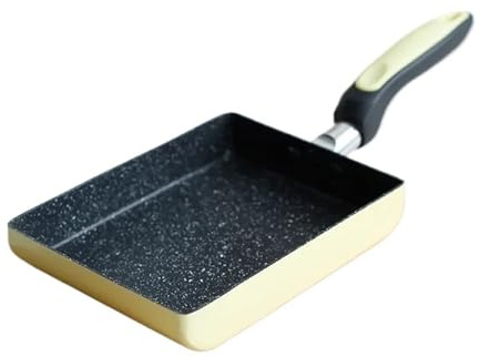 Japanese-Style Jade Frying Pan Fried Eggs Square Non-Stick Flat-Bottomed Smokeless Cooker Induction Gas Universal Steak Cookware(Pink)