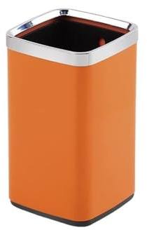 Xumh2024-3 Poubelle de Cuisine Poubelle Ouverte en métal avec Seau Amovible for espaces étroits (Salle de Bain, Bureau)(Orange)