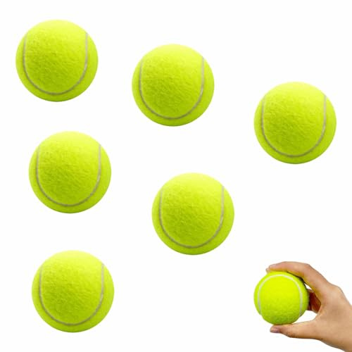 6 Stück Tennisbälle Elastic Tennis Ball Tennisball mit Filz für Hohe | Sichtbarkeit für Ballmaschinen und Hunde Spielgerä