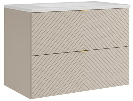 Vente-unique - Einzelwaschtisch Dorioni -L 80cm x B 46.5cm x H 61.6cm- MDF - beige