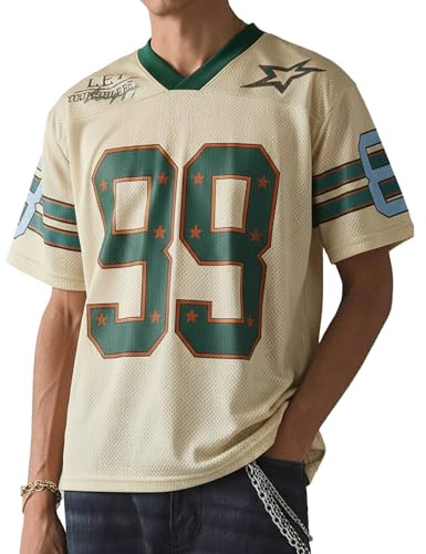 HAWILAND Women Mesh Football Basketball Jersey Tops Y2K Oversized T Shirt