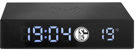FC Schalke 04 Digital Wecker mit Ladefunktion + Aufkleber Wir | Uhr | Wireless Charger | S04