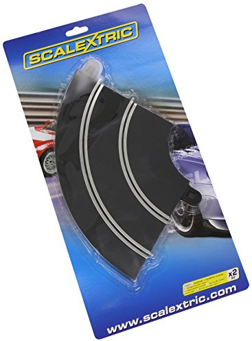 Scalextric C8201 Radius 1 Hairpin Curve 90 degree x2 1:32 Scale Accessory, Black | 1:32 Scale Extension for Slot Car Set, Racing Gift Ideas for Adults & Kids, Racing Game Accessories