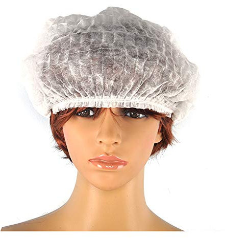 Cleaing Cuffia bianca usa e getta da 61 cm, 100 pezzi, elastico, taglia unica, per cosmetici, bellezza, cucina, cucina, industrie domestiche, ospedali