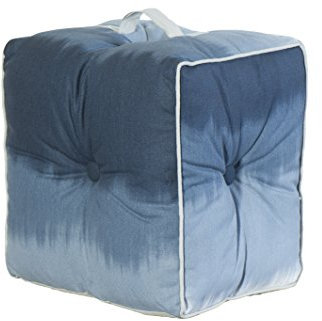 Jute & Co. pouf19den Sitzsack mit Griff, Leinwand, Denim, 40 x 30 x 40 cm